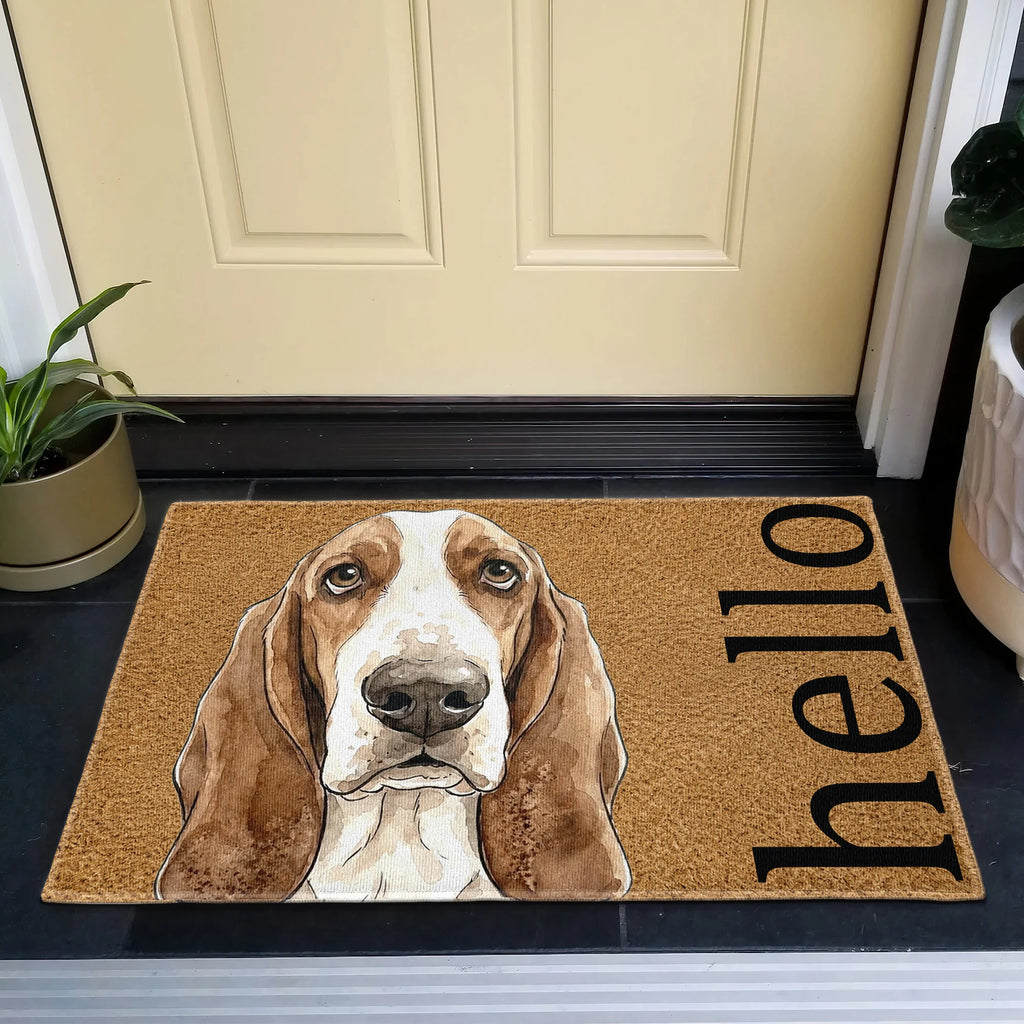 Custom Pet Portrait Funny Doormat Watercolor Art - Personalized Doormat
