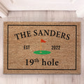19Th Hole Welcome, Golf Course Entryway Decor Gift - Personalized Doormat