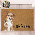 Welcome Pet Portrait Watercolor Art Welcome Mat - Personalized Doormat