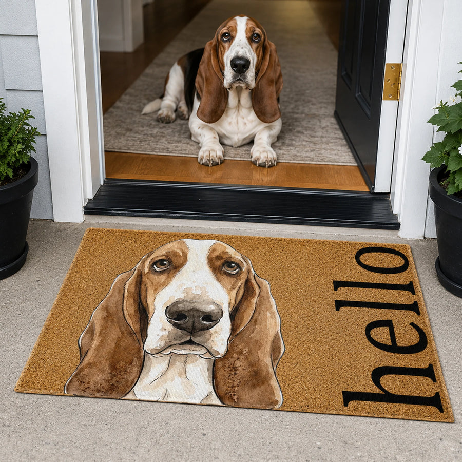Custom Pet Portrait Funny Doormat Watercolor Art - Personalized Doormat